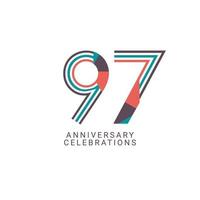 97 Years Anniversary Celebration Vector Template Design Illustration