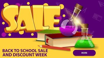 Back to school sale, banner in graffiti style vector