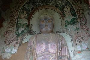 Maijishan Cave-Temple Complex in Tianshui city, Gansu Province China. photo