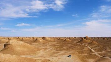 ardang landform and sunny blue sky in Dunhuang Gansu China photo