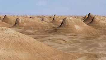 Yardang landform and sunny blue sky in Dunhuang Gansu China photo