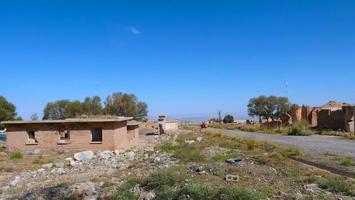 Landscape view of desert small town, a filming location in Gansu China photo