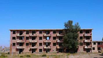 Landscape view of desert small town, a filming location in Gansu China photo