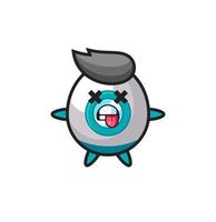 character of the cute rocket with dead pose vector