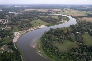 Aerial view of Bug river in Poland photo