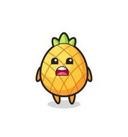 pineapple illustration with apologizing expression, saying I am sorry vector