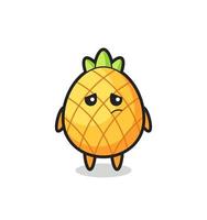 the lazy gesture of pineapple cartoon character vector