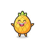 happy baby pineapple cartoon character vector