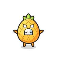 wrathful expression of the pineapple mascot character vector