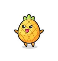 naughty pineapple character in mocking pose vector