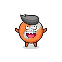 illustration of evil pencil sharpener mascot character vector