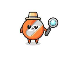 the mascot of cute pencil sharpener as a detective vector