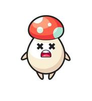 the dead mushroom mascot character vector