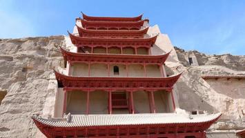 Ancient Buddhism architecture Dunhuang Mogao Grottoes in Gansu China