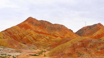 Zhangyei Danxia Landform in Gansu China. photo