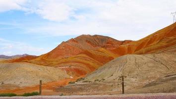 Zhangyei Danxia Landform in Gansu China. photo