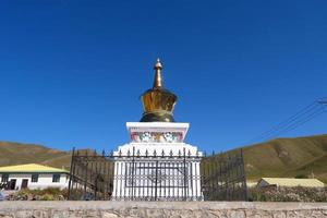 Tibetan Buddhist monastery Arou Da Temple in Qinghai China. photo