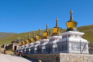 Tibetan Buddhist monastery Arou Da Temple in Qinghai China. photo