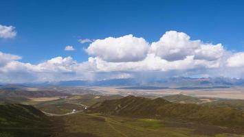 blue sky Qilian fields in Qinghai China photo