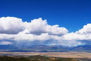 blue sky Qilian fields in Qinghai China photo