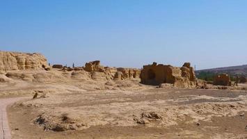 Ruins of Jiaohe Lying in Xinjiang Province China. photo