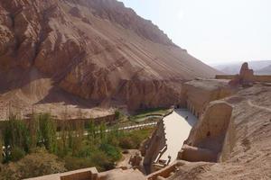 Bezeklik Thousand Buddha Caves in Turpan Xinjiang Province China. photo