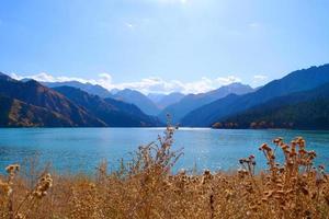 Heaven Lake of Celestial Mountains in Xinjiang China. photo