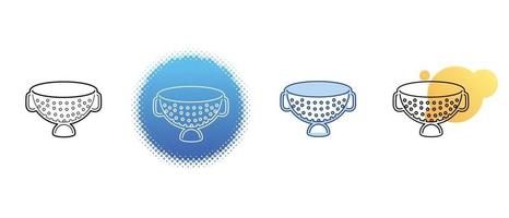 This is a set of contour and color colander icons vector