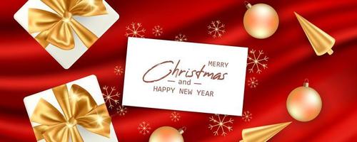 Marry Christmas and Happy New Year card vector