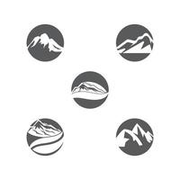 Simple Modern Mountain Landscape Logo Design Vector