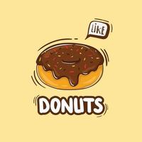 Colorful Hand Drawn Donuts Illustration vector