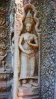 Stone art at Ta Prohm Temple , Siem Reap Cambodia. photo