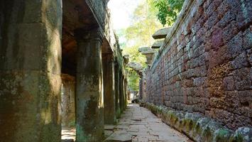 Stone corridor at Banteay Kdei in Siem Reap, Cambodia photo