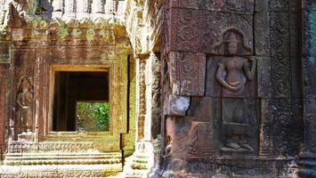 Stone carving at Banteay Kdei in Siem Reap, Cambodia