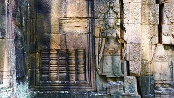Stone carving at Banteay Kdei in Siem Reap, Cambodia
