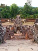 Stone ladder at buddhist khmer ruin of Pre Rup, Siem Reap Cambodia. photo