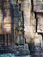 Stone carving at Banteay Kdei in Siem Reap, Cambodia photo
