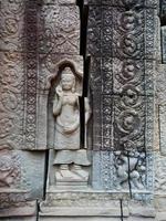 Stone carving at Ta Som temple, Siem Reap Cambodia. photo