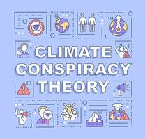 banner de conceptos de palabra de teoría de la conspiración climática vector