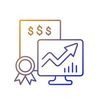 icono de vector lineal degradado de valores negociables