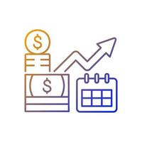 Long term investment gradient linear vector icon