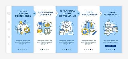 Instruments of smart city blue onboarding vector template