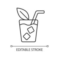 Iced tea linear icon vector