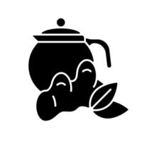 Ginger tea black glyph icon vector