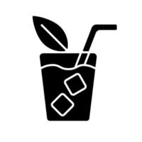 Iced tea black glyph icon vector