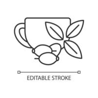 Rosehip tea linear icon vector