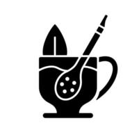 Mate straw black glyph icon vector