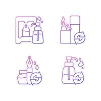 Products refill gradient linear vector icons set
