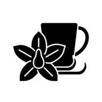 icono de glifo negro de té chai de vainilla vector