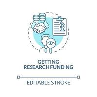 Getting research funding concept icon vector